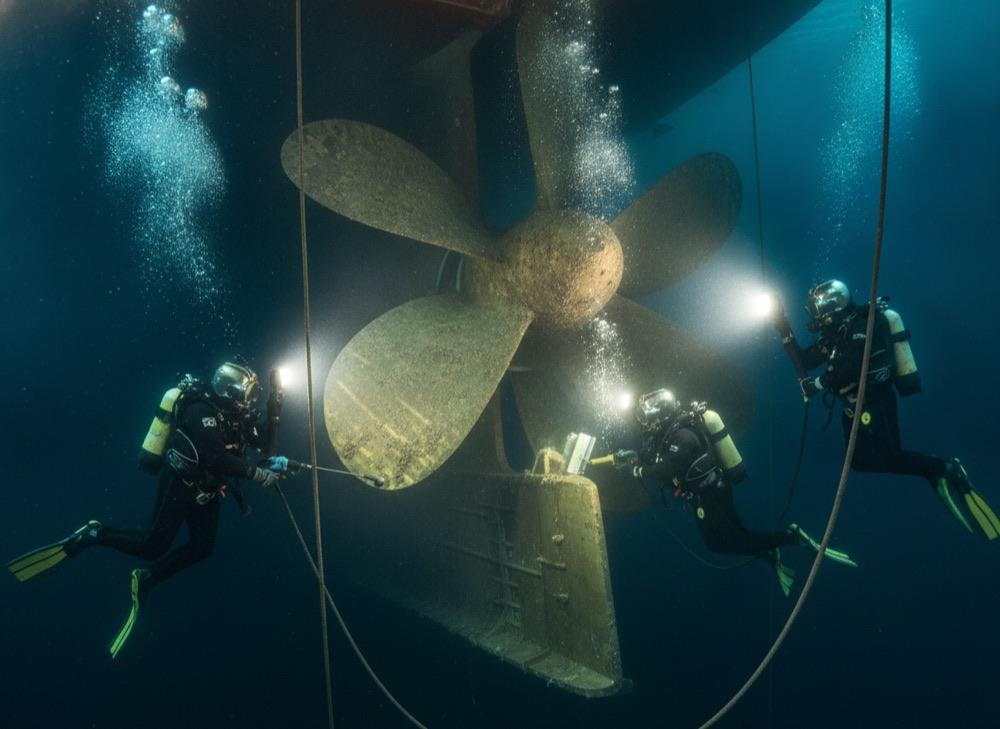 Underwater maintenance team